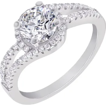 Prsten Halo zásnubní prsten s lab-grown diamanty Mevlie