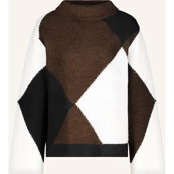 Dámský svetr Monari Dámský Svetr S Ozdobnými Kamínky, hnědá / bílá /...