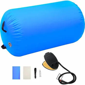 vidaXL Nafukovací cvičební válec s pumpou 100 x 60 cm PVC [92712] Barva: Modrá