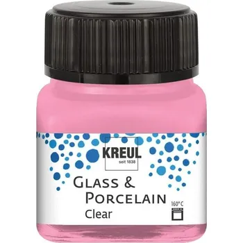 Speciální výtvarná barva Barva na sklo a porcelán KREUL Clear 20ml - středně růžová