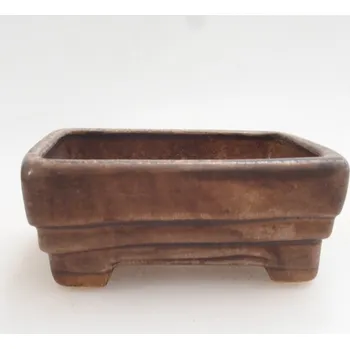 Květináč Keramická bonsai miska 9 x 7,5 x 3,5 cm hnědá 160926