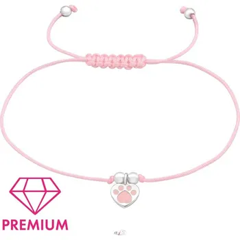 Náramek Prosperk Růžový šňůrkový náramek tlapka