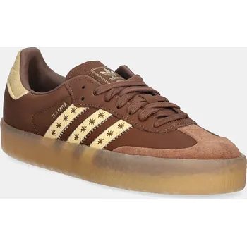 Dámské tenisky Kožené tenisky adidas Originals Sambae W dámské, hnědá barva, JS3958 88X, EUR 42
