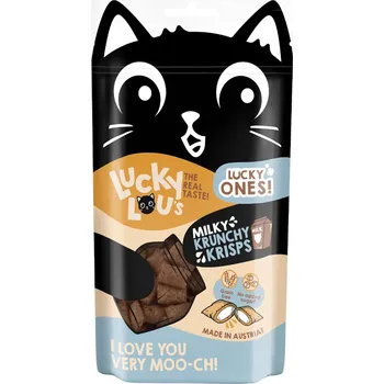 Pamlsek pro kočku 12x60g Lucky Lou Krunchy Krisps - výhodné balení: mléko