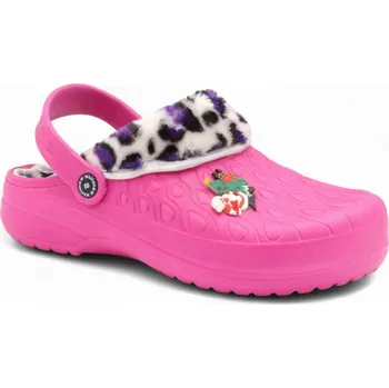 Dámské žabky SAMLUX® Dámské clogsy s kožíškem růžové 9968 Barva: Pink, Velikost: 38