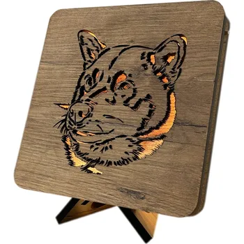 Lampička Li-Go "Akita Inu" lampa 19x19cm provedení povrchu: dub světlý