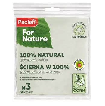 Utěrka Paclan for nature | Kompostovatelné kukuřičné utěrky 3 ks