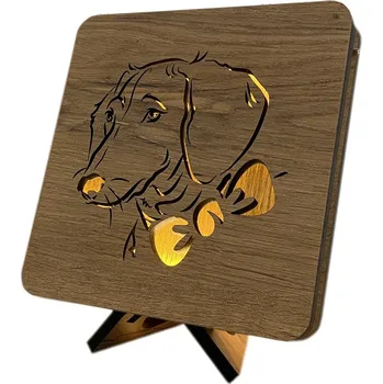 Lampička Li-Go "Jezevčík" lampa 19x19cm provedení povrchu: dub