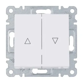 vypínač Tlačítko žaluziové 1-pólové, bílá lesk HAGER WL0320