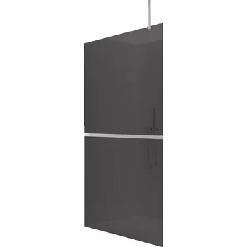 Cerano Sprchová zástěna Walk-in Onyx Top Cube L/P, 8 mm, hranatá vzpěra + polička/držák na ručníky, chrom, grafitové sklo, 90x200 cm, CER-8050BD7165