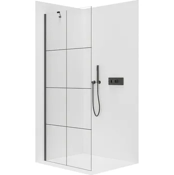 Cerano Sprchová zástěna Walk-in Onyx Y L/P, 8 mm, černá matná, industriální sklo, 120x200 cm, CER-8050BD1388