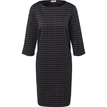 Dámské šaty 716858 - Tchibo - Žerzejové šaty s žakárovým vzorem kohoutí stopy - pro ženy - vel. M 40/42 - barva: černá/žakár