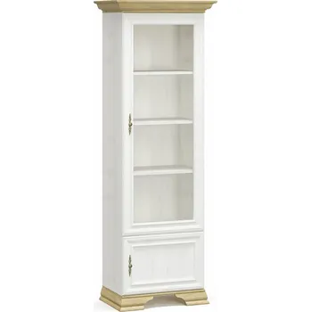 Komoda Vitrína SCORDIA borovice andersen/zlatý dub