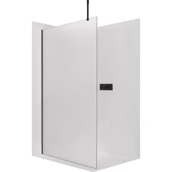 Cerano Sprchová zástěna Walk-in Onyx Top Cube L/P, 8 mm, hranatá vzpěra, černá matná, mléčné sklo, 150x200 cm, CER-8050BD7012