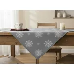 Vánoční ubrus na stůl SNOWFLAKE světle šedá 85x85 cm Mybesthome