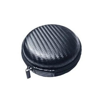 Cestovní úložné carbonové pouzdro,Černé kulaté 8x3,5cm