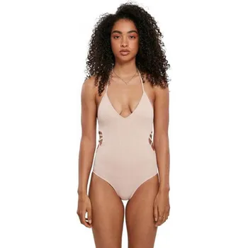 Dámské plavky Jednodílné plavky se šněrováním na boku Urban Classics Barva: rose, Velikost: S