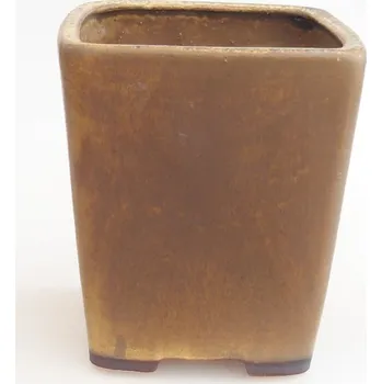 Květináč Keramická bonsai miska 10 x 10 x 12 cm hnědá 161408