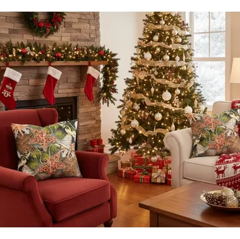 Polštář Fotonávlek, Větvičky a ozdoby, 40 x 40 cm