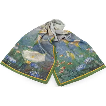 Šála Saténový šátek / šála 70x175 cm, barva 4 zelená sv.