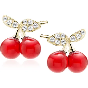 Náušnice Lafira pozlacené stříbrné náušnice Cherry Z2162G (puzety)