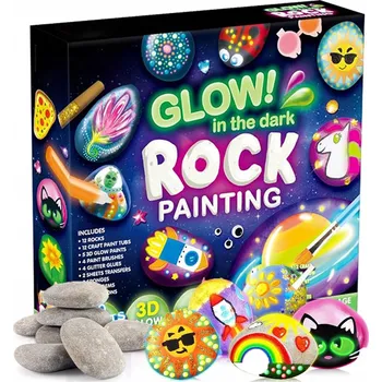 kreativní sada KREATIVNÍ SADA NA MALOVÁNÍ KAMENŮ SVÍTÍCÍCH VE TMĚ 3D EFEKT DÁREK