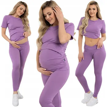 Formommy těhotenské legíny dlouhé bavlna fialové velikost 5XL