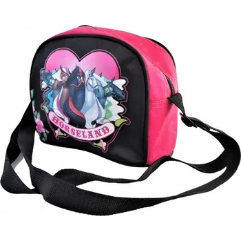 Dětská kabelka Derform Horseland přes rameno černo-růžová s koňmi