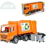 LENA Auto Mercedes Arocs popelářské 54cm set s popelnicí a kontejnerem v krabici