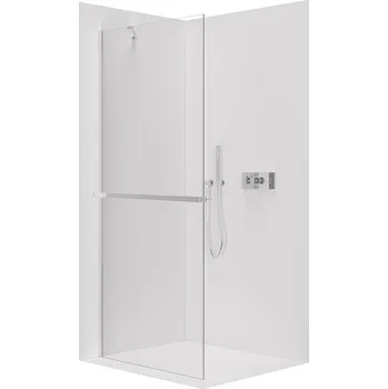 Cerano Sprchová zástěna Walk-in Onyx Y L/P, 8 mm + polička/držák na ručníky, chrom, transparentní sklo, 110x200 cm, CER-8050BD1273