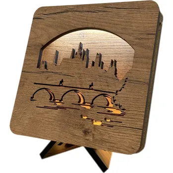 Lampička Li-Go "Hradčany" lampa 19x19cm provedení povrchu: dub světlý