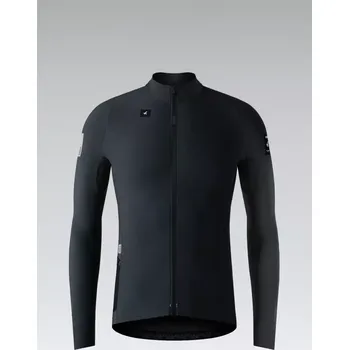 cyklistický dres GOBIK Cyklistický dres s dlouhým rukávem zimní - PACER SOLID 2.0 - černá 2XL