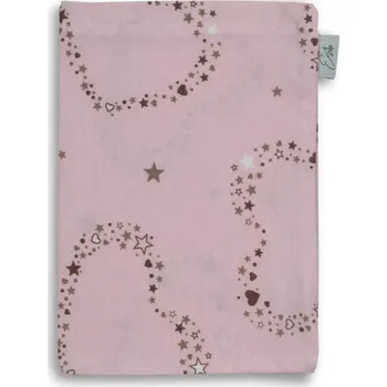 ESITO | Bavlněná Jersey žínka Hvězdné srdce - růžová / 19 x 14 cm