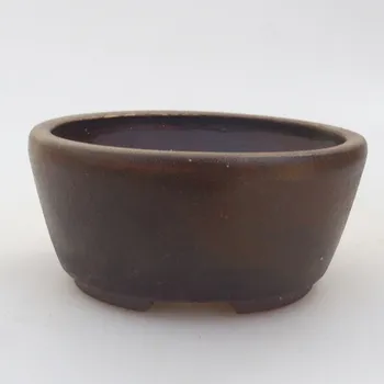 Květináč Keramická bonsai miska 7,5 x 7 x 3,5 cm hnědá 160887