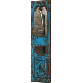 Zrcadlo SANU BABU Zrcadlo v rámu z teakového dřeva, vyrobené ze starých dveří, 32x3x118cm