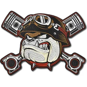Nášivka Moto nášivka Bulldog Pistons XXL na záda 29 cm x 22 cm