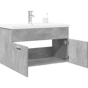 Koupelnový nábytek Koupelnová skříňka se zápustným umyvadlem betonově šedá Šedá 3324859