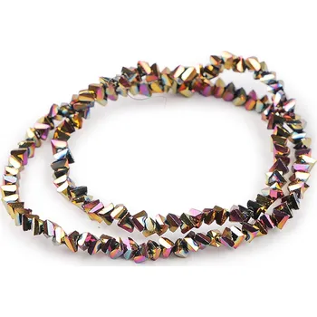 Dětské navlékací korálky Skleněné broušené korálky triangl 3 mm na drátku