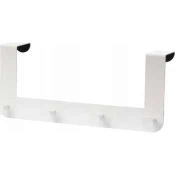 Věšák Věšák na dveře 4 háčky bílý 32x13x4,5cm