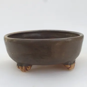 Květináč Keramická bonsai miska 10,5 x 10,5 x 4,5 cm hnědá 160871