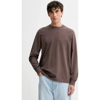 Pánské tričko Bavlněné tričko s dlouhým rukávem Abercrombie & Fitch hnědá barva, KI124-5354-400 KI124.5354.400 88X, vel. M