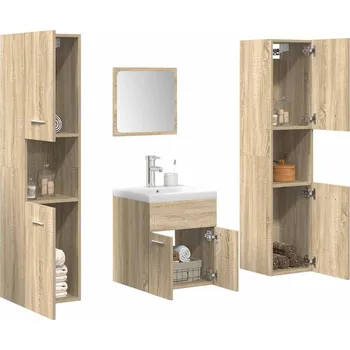 Koupelnový nábytek 5dílná koupelnová sestava dub sonoma kompozitní dřevo Hnědá3325029