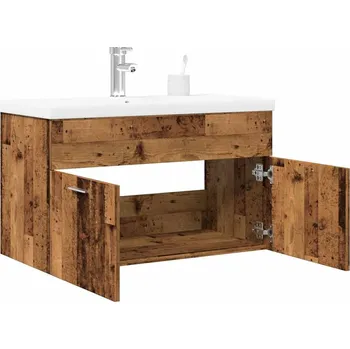 Koupelnový nábytek 2dílná koupelnová sestava old wood kompozitní dřevo Hnědá3328583