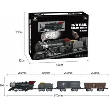 Vláček a vláčkodráha RC Vláček s kouřem, světlem a zvukem