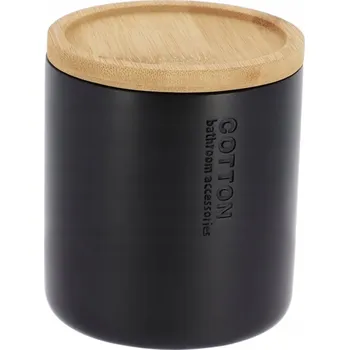 Dóza na potraviny Koupelnová dóza / Nádoba na vatové tyčinky a odličovací tampony - Černá