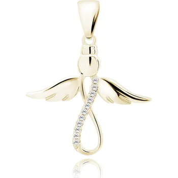 Náhrdelník Lafira stříbrný přívěsek Anděl Infinity Gold Z1735CGW
