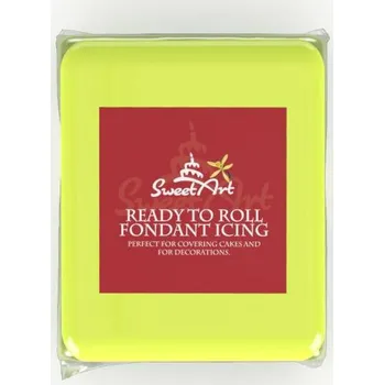 SweetArt potahovací a modelovací hmota vanilková neonový efekt Yellow (250 g) BFDN-0201-250g_S01