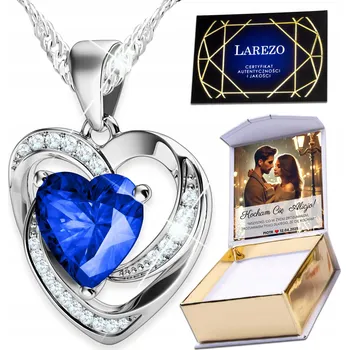 Náhrdelník Stříbrný náhrdelník 925 Modré srdce se zirkony - Talisman lásky