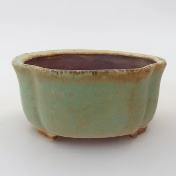 Květináč Keramická bonsai miska 7,5 x 7 x 3,5 cm zelená 160894