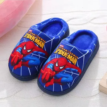 Dětská sálová obuv Dětské zimní nazouvací bačkory (pantofle) Spiderman Barva: modrá, Velikost EUR: 28-29